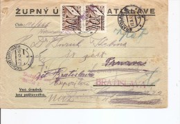 Slovaquie ( Lettre De 1942 De Bratislava Vers L'intérieur Et Taxée à Voir) - Covers & Documents
