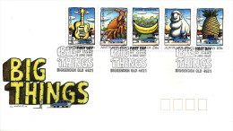 AUSTRALIA FDC MAN MADE LANDMARKS GUITAR BANANA SHEEP 5 STAMPS  X 50 CENTS DATED 05-06-2007 CTO SG? READ DESCRIPTION!! - Covers & Documents