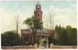 St Mary's Church, Banbury Colour Postcard By Hartmann - R Brummit & Sons, Banbury  - Postmark 1909 - Other & Unclassified