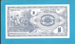 MACEDONIA - 10 DENAR - 1992 - Pick 1 - UNC. - National Bank - North Macedonia