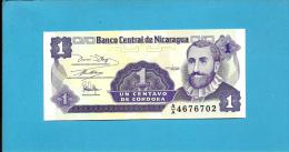 NICARAGUA - 1 Centavo - ND ( 1991 )  - P 167 - UNC. - Serie A/A - 2 Scans - Nicaragua