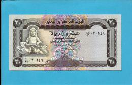 YEMEN ARAB REPUBLIC - 20 RIALS -  ND ( 1990 ) - P 26.b -  Sign. 8 - UNC. - Central Bank Of Yemen - 2 Scans - Yemen