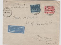 S119/ - SCHWEDEN -  Facit 231 And 242, Air Mail To Finland 29.3.63 - Lettres & Documents