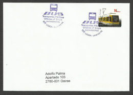 Portugal Tram De Lisbonne Timbre Autocollant 2010 FDC Voyagé Tramway Sticker Stamp Postally Used FDC - Tram