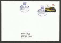 Portugal Tram De Lisbonne Timbre Autocollant 2010 FDC Voyagé Tramway Sticker Stamp Postally Used FDC - Tramways