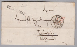 Heimat LU GROSSWANGEN Langstempel 1859-03-27 Luzern Brief Nach Beinwil - ...-1845 Prefilatelia