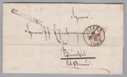 Heimat LU GROSSWANGEN Langstempel 1859-03-27 Luzern Brief Nach Beinwil - ...-1845 Prephilately