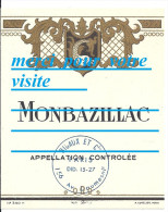 étiquette De Bouteille De Vin MONBAZILLAC Appellation Controlée   / Illlustration - Monbazillac