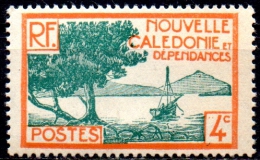 NEW CALEDONIA 1928 Pointe Des Paletuviers  - 4c  - Blue And Orange  MH - Gebruikt