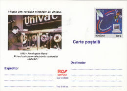 COMPUTERS, UNIVAC 1, PC STATIONERY, ENTIER POSTAUX, 2000, ROMANIA - Computers