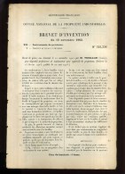 - JOUETS MECANIQUES . BREVET D´INVENTION DE 1902 . - Jugetes Antiguos