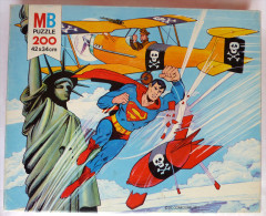 Puzzle MB 1980 - SUPERMAN - 200 Pièces DC Statue De La Liberté Complet - Puzzels