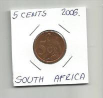 D7 South Africa 5 Cents 2006. - South Africa