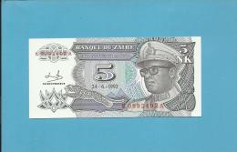 ZAIRE - 5 NOUVEAUX MAKUTA - 24/06/1993 - Pick 48 - Sign. 9  - UNC. - Mobutu - 2 Scans - Zaire