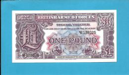 GREAT BRITAIN - 1 Pound - ND ( 1948 ) - Pick M 22.a - UNC. - METAL Security Strip - Second Series - British Armed Forces - British Armed Forces & Special Vouchers