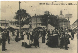 Riproduzione Di Antica Cartolina Da Collezione Privata - Torino - Piazza Emanuele Filiberto - Il Mercato - Places