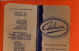 Calendrier - Année 1932 - Publicité ADRIEN - Paris 1er , Rue De Rohan - Dimensions 10.5 X 6.6 Cm - Klein Formaat: 1921-40