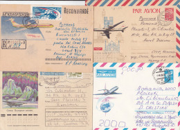 USSR Russia 4 Old Circulated Envelopes - Aerophilately - Airmail - Covers & Documents