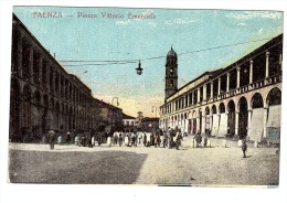 FAENZA - Piazza Vittorio Emanuele - Carte Colorisée / Colored Card - Faenza