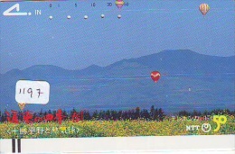 Telecarte JAPON * BALLON * MONTGOLFIERE (1197) Hot Air Balloon * Aerostato * Heißluft PHONECARD JAPAN - - Sport