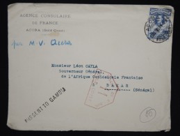 COTE DE L'OR - Enveloppe Du Consulat De France à Accra Pour Dakar En 1939 Avec Censure - à Voir - P7923 - Goudkust (...-1957)