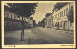 Alte Schwarzweiß Ansichtskarte Von Bad Lippspringe, Detmolder Straße, - Bad Lippspringe