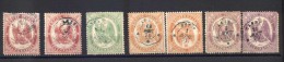 Timbres De Telegraphes -Telegraphen -Marken De 1868  Dentel, N° 5/( = 25 Cents - 2 Franc  N° 5 + N° 7 + N° 8 In Div. Col - Telegraphie Und Telefon