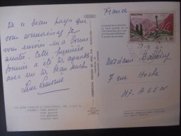 Andorre Français Carte De 1971 Pour Agen , Cachet Exagonale - Cartas & Documentos