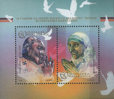 Macedonia 2006 Europa CEPT, Pope John Paul, Mother Teresa, Religion, Christianity, Block, Souvenir Sheet MNH - Moeder Teresa