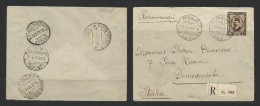EGYPT 1938 KING FUAD / FOUAD 40 MILLS STAMP ON REGISTERED COVER TO ITALY - Covers & Documents