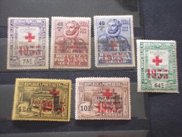 PORTOGALLO - Servizio Franchigia - 1933 CROCE ROSSA 6 Valori, Soprast. - NUOVI(+/++) - Unused Stamps