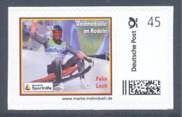 GERMANY 2010 Vancouver Olympic Games Personalized Stamp (self Adhesive) - Gold Medal Winner Luge - Rodeln - Felix Loch - Winter 2010: Vancouver