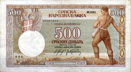 Germany, WWII Occupatie On Serbia 500 Din.  01.05.1942,Ro.609,Pick:31 ,see Scan - Servië