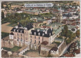 33 - Cadillac Sur Garonne - Le Château Et L'église - Vue Aérienne - Editeur: Combier N°114.90 A - Cadillac
