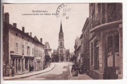 MOYEUVRE-GRANDE-GROSS MOYEUVRE (Moselle-Lothringen) Ludendorf-Strasse Mit Kathol. Kirche-2 SCANS - Autres & Non Classés