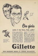 # GILLETTE BLADES 1950s Advert Pubblicità Publicitè Reklame Lamette Rasoio Lames Rasoir Cuchillas Klingen - Hojas De Afeitar