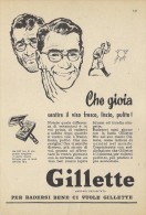 # GILLETTE BLADES 1950s Advert Pubblicità Publicitè Reklame Lamette Rasoio Lames Rasoir Cuchillas Klingen - Rasierklingen