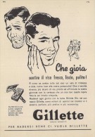 # GILLETTE BLADES 1950s Advert Pubblicità Publicitè Reklame Lamette Rasoio Lames Rasoir Cuchillas Klingen - Rasierklingen