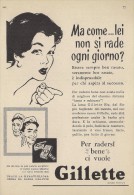 # GILLETTE BLADES 1950s Advert Pubblicità Publicitè Reklame Lamette Rasoio Lames Rasoir Cuchillas Klingen - Razor Blades