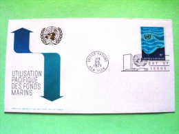 United Nations - New York - 1971 - FDC Cover - Use Of The Sea Bed - Marine Fishing - Brieven En Documenten