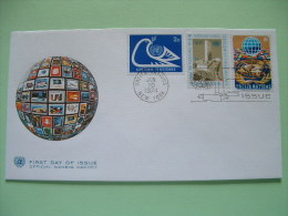 United Nations - New York - 1974 - FDC Cover - Dove - Globe - Stamps - Building - Briefe U. Dokumente