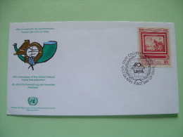 United Nations - New York - 1991 - FDC Cover - Stamp On Stamp - UN Postal Administration 40 Anniv. - Briefe U. Dokumente