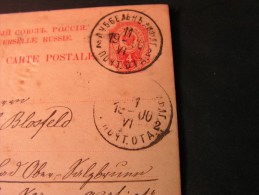 == Russland Karte - Bahnpost ?  Nach Bad Salzbrunn  1900 - Entiers Postaux