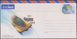 Australie 1998. Enveloppe Aérienne, Entier Postal. Jeux Olympiques De Nagano. Bobsleigh Et Patinage De Vitesse - Invierno 1998: Nagano