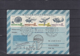 Parachutisme - Hélicoptères - Espace - Avions - Hongrie - Lettre De 1967 Vol Par Ballon - Avec Signature - Dunareszi - Covers & Documents