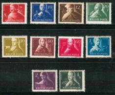 HUNGARY - 1947. Hungarian Heroes Cpl.Set MNH!! Mi 971-980 - Nuevos