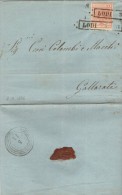 LV123- LOMBARDO VENETO - Lettera Del 3 Novembre 1856 Da Lodi A Gallarate  Con Cent 15 Rosso 3° Tipo -    . Leggi... - Lombardo-Vénétie