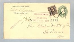 Heimat USA Whitewright 1898-01-18 2C. GS + 8Cent Nach St.Louis - Covers & Documents