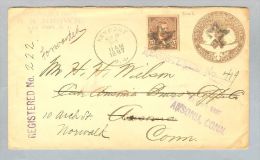 Heimat USA Keyport 1897-09-20 R-Brief>Ansonia>Norwalk - Covers & Documents