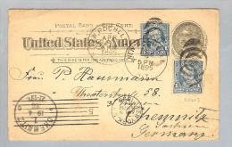 Heimat USA New Rochelle 1845-04-06 Ganzsache>Chemnitz+2x1Cent - Covers & Documents